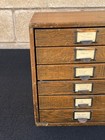 Vintage Antique Wooden 6 Drawer File Cabinet