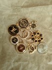 Lot Of 8  22mm -30mstamped  Button Zipper Designer Button  Chanel  Button Charm
