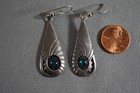 Vintage Sterling Silver Earring Native American Signed Fm White
