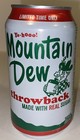 2010 12oz  Mtn Dew Can   Throwback Limited Time Only  Empty Bottom Opened 