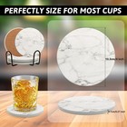 Coaster Set 4pc Absorbent Ceramic W  Holder - Dining Table  Home
