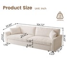 105  Oversized Loveseat Sofa Deep Seat 2 Seater Sofa Couch W 2 Pillows Beige