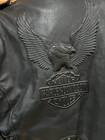 Vintage Harley Davidson Cruiser Jacket Leather Black Embossed Eagle Xl