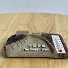 Vintage Great Wall Of China 3d Magnet Thermometer International Travel Souvenir