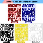 20 Sheets 880 Pieces Iron On Letters For Clothing  2 Inch 5 Colors Heat Transfer