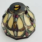 Vintage Tiffany Style Stained Glass Lamp Shade Floral Jeweled