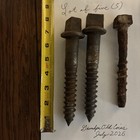Antique Railroad Lag Bolts  Lot Of Five  5 - Rectangular Head - Rare