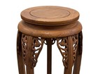 Oriental Vintage Style Light Brown Wood Plant Stand Pedestal Table Gb710