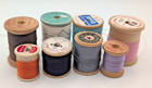 Vintage Wood Spool Thread J p Coats Clark s  Corticelli  Star  8pc Sewing Lot