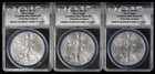 2017  1 American Silver Eagle Mint State 3 Coin Set Anacs Ms70 Fdoi