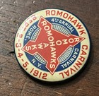 1912 Romohawks  Annual Carnival Rome Ny 1 25  Celluloid Pinback whitehead   Hoag