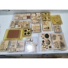 Vintage Stampin Up Wood Mounted Rubber Stamp Lot Retired 1990s 2000s Sets