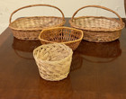 Vintage Wicker Basket Lot Set 8 Boho Wall Hanging Basket Art Staging Decor Tray