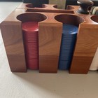Vintage Drueke Wood  Chip Rack Card Holder