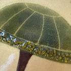 Vtg Mcm Enamel On Copper Mushroom Lamp Art Dish 8 5 8    Handmade