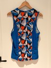 Zoot Mens Tri Tank Large Blue Orange Geometric Zip Pockets