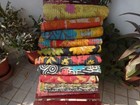 Reversible Kantha Lot Twin Quilt Indian Vintage Handmade Blanket Throw Patchwork
