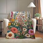 Floral Microplush Fleece Throw Blanket Lightweight Soft Warm 30x40 50x60 60x80in