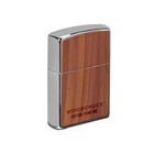 Zippo Woodchuck Dragon On Cedar Wood Windproof Lighter  Brushed Chrome Finish