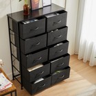 Dumos Dresser For Bedroom  10 11 8 d X 31 5 w X 45 6 h  10 Drawers   Black 