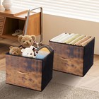 2 4 6pcs Foldable Storage Cube Bins Fabric Storage Basket Organizer With Handles