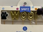Spritz Paw Print   Letter Birthday Cake Candles Gold Black White 6 Pack 3in
