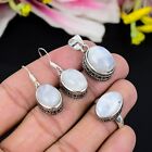 Rainbow Moonstone Gemstone Handmade 925 Sterling Silver Jewelry Set For Gift