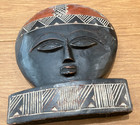 Lot Of 2 Ethnic African Wood Hand Carved Tribal Masks wall Hanging From Ghana