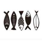 Rajukit 5 Pcs Metal Fish Nautical Beach Wall Decor Hanging Wall Sculpture 