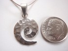 Hammered Spiral 925 Sterling Silver Pendant