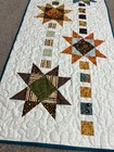 Handmade Quilted Table Runner topper  17 1 2  X 46   Multi Stars