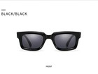 Vintage Square Sunglasses Unisex  Black Metal Frame Wing Detail Uv400 Shades