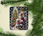 Bichon Frise Santa Claus Christmas Tree Porcelain Ornament Dac4072co2
