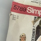Vintage 70s Simplicity 5789 Sewing Pattern Women s  Designer Aline Dress Sz 18
