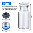 1000pcs 10ml Clear Sample Headspace Vials W  Cap  Crimp Top Caps Glass Bottles