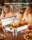 4 Pack 13 7qt Chafing Dish Buffet Set Rectangle Full Size Pan Stainless Steel