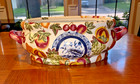 Vtg Chinese Porcelain Foot Bath Planter Jardiniere Fruit Floral Koi Fish 19 