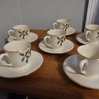 Lenox Holiday 6-piece Expresso Cup Saucer Set Christmas Dinner Serving