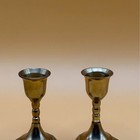 Vintage Pair Of Miniature 3    Brass Candlesticks