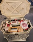 Vintage Max Klein Sewing Box Filled With Needle  Pins  Threads  Tape   More