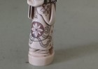 Japanese Geisha Netsuke Figure 1860-1912 Okimon Signed Netsuke Of A Torioi 