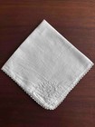 Vintage 1950s White Embroidered Lace Handkerchief Bridal Hanky Cottagecore 10 5 