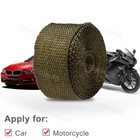 2 x 16ft Thermal Header Pipe Tape Titanium Lava Exhaust Wrap Ties Kit Moto  Car