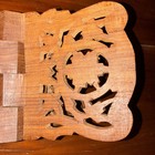 Vintage Teak Wood Folding Book  Stand Or Holder  Hand Carved Boho Folds Flat