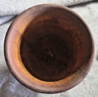 Vintage Turned Wooden Goblet Cup Chalice   Hand Carved Wood 4 5    Rustic Mortar