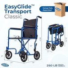 Compact Lightweight Transport Wheelchair For Adults  Foldable Backrest  19  Seat