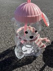 Aldi Figurine Glass Sipper Pink Bear