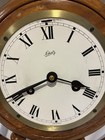 Vintage Schatz Germany Ships Bell Clock Wood Ship Wheel 8 Day Chime Key 24    