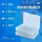 36 Grids Clear Plastic Organizer Box  Craft Storage Container For Beads 2 Pack