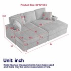 84  Corduroy 3-seater Sofa W  Pillows  Ottomans   Storage